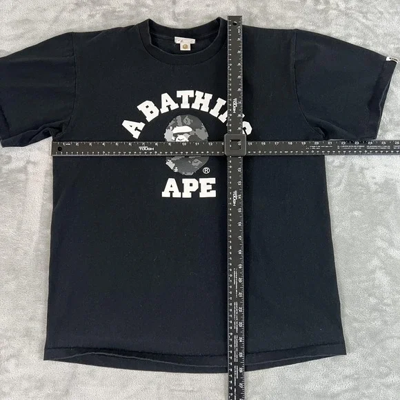 A Bathing Ape Shirt Mens Large Black Camo Ape Head Graphic BAPE Tee Streetwear